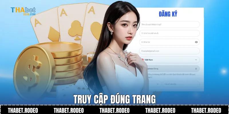 Truy cập đúng trang